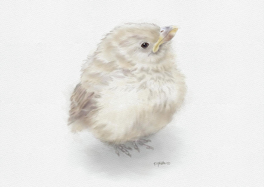 Baby Sparrow Painting by Kathie Miller