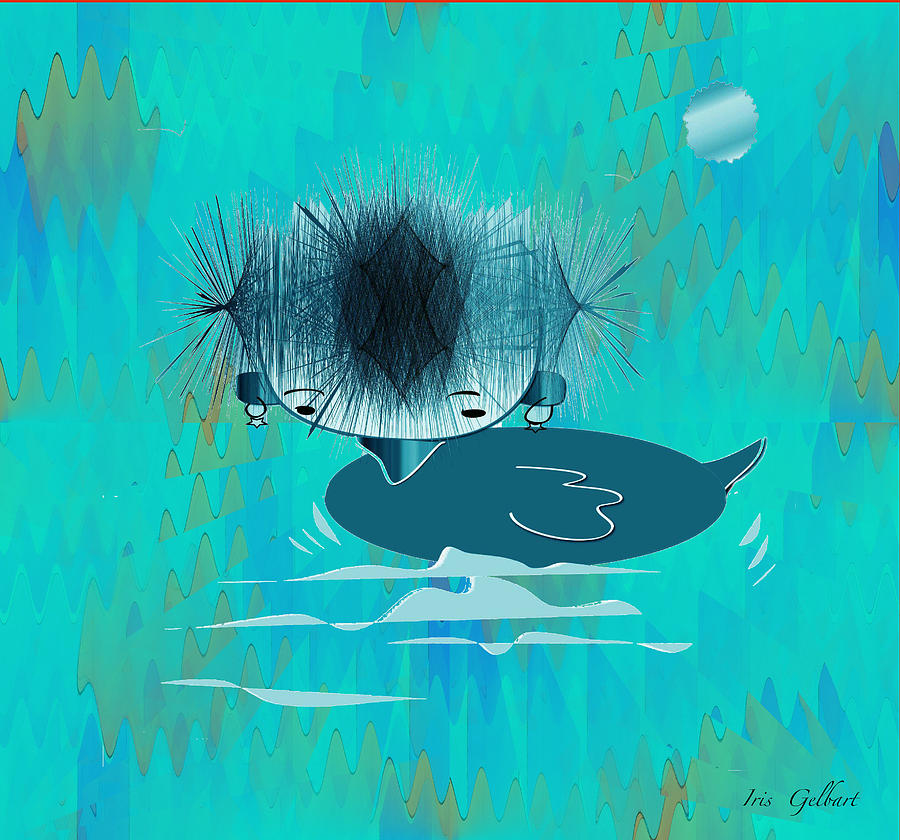 Baby Swan Digital Art by Iris Gelbart