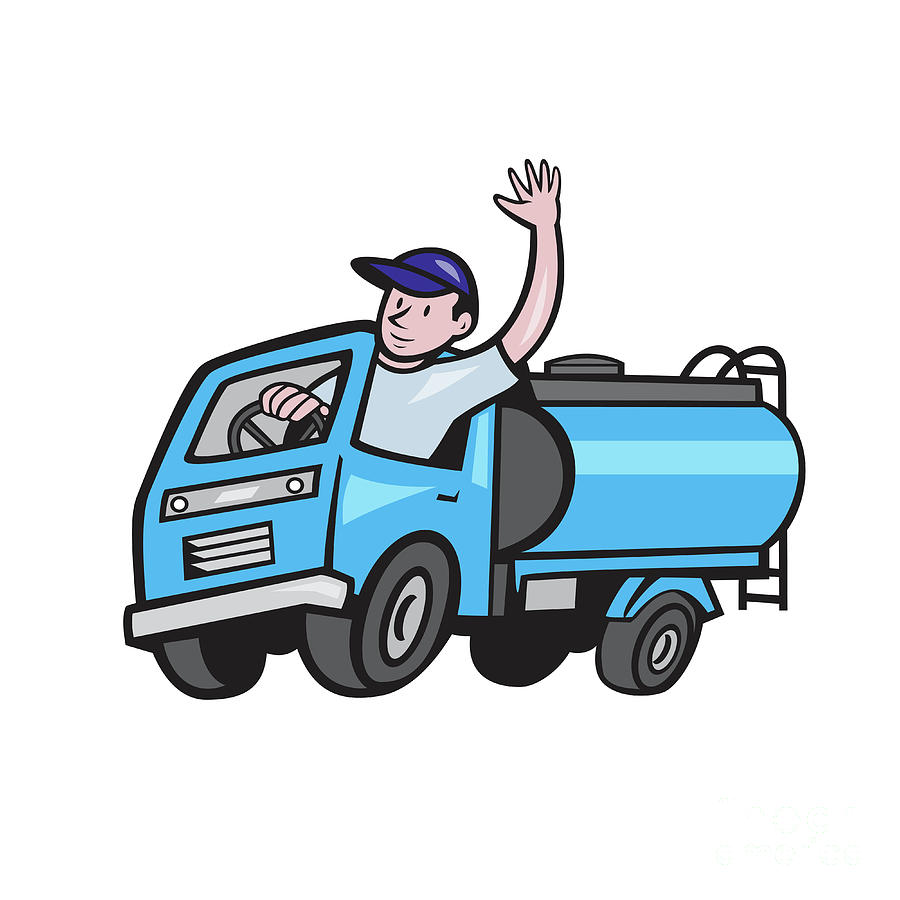 clipart oil truck driver