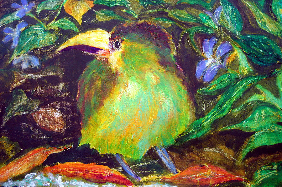Baby Toucan Verde Painting by Sarah Hornsby