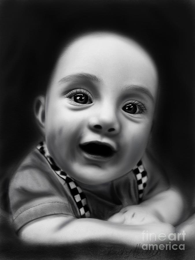 Baby Walter Drawing by Becky Herrera