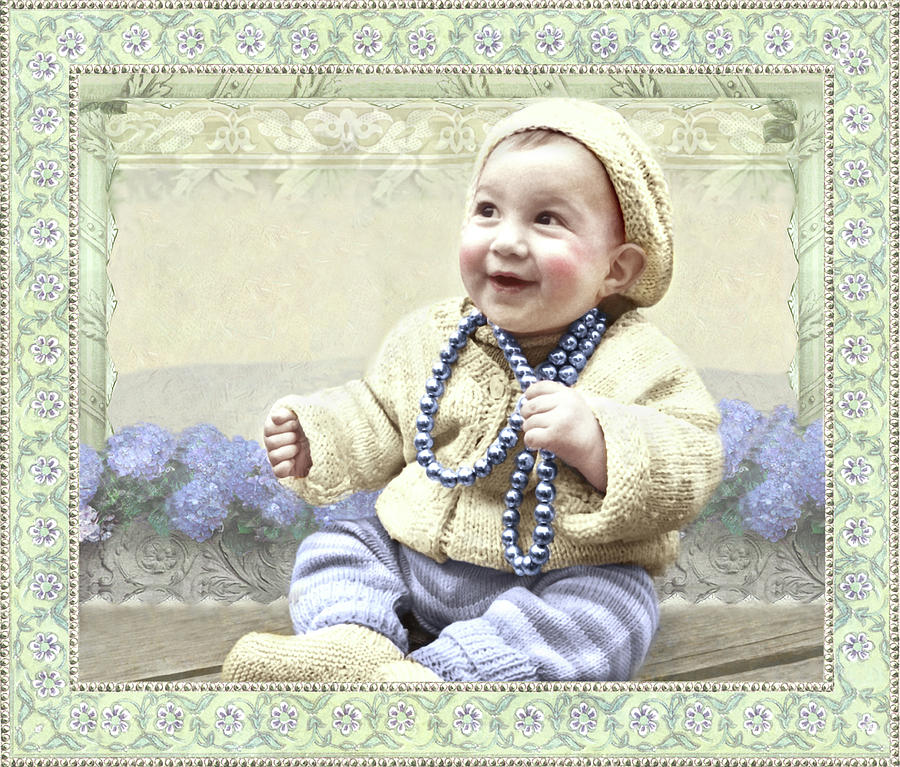 Baby Wears Beads Photograph by Adele Aron Greenspun