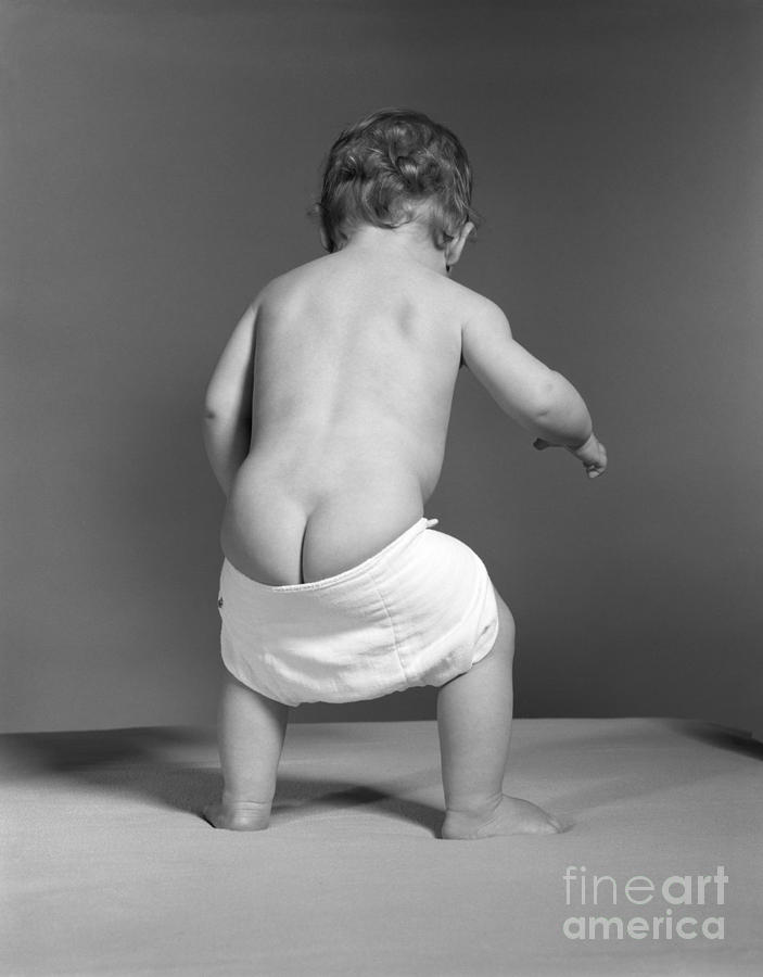 Baby With Diaper Falling Down, C.1960s Photograph by H. Armstrong Roberts/ClassicStock