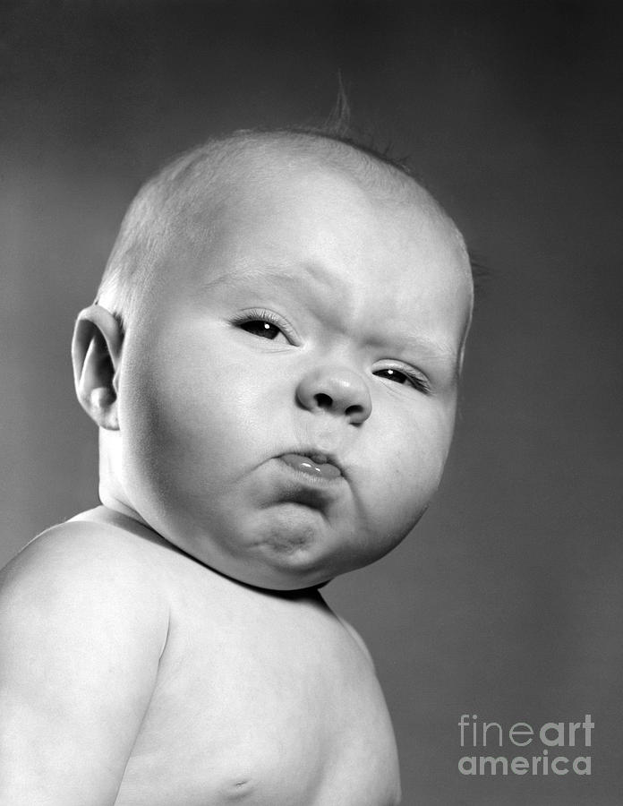 Baby With Funny Expression, 1950s Photograph by H. Armstrong Roberts/ClassicStock