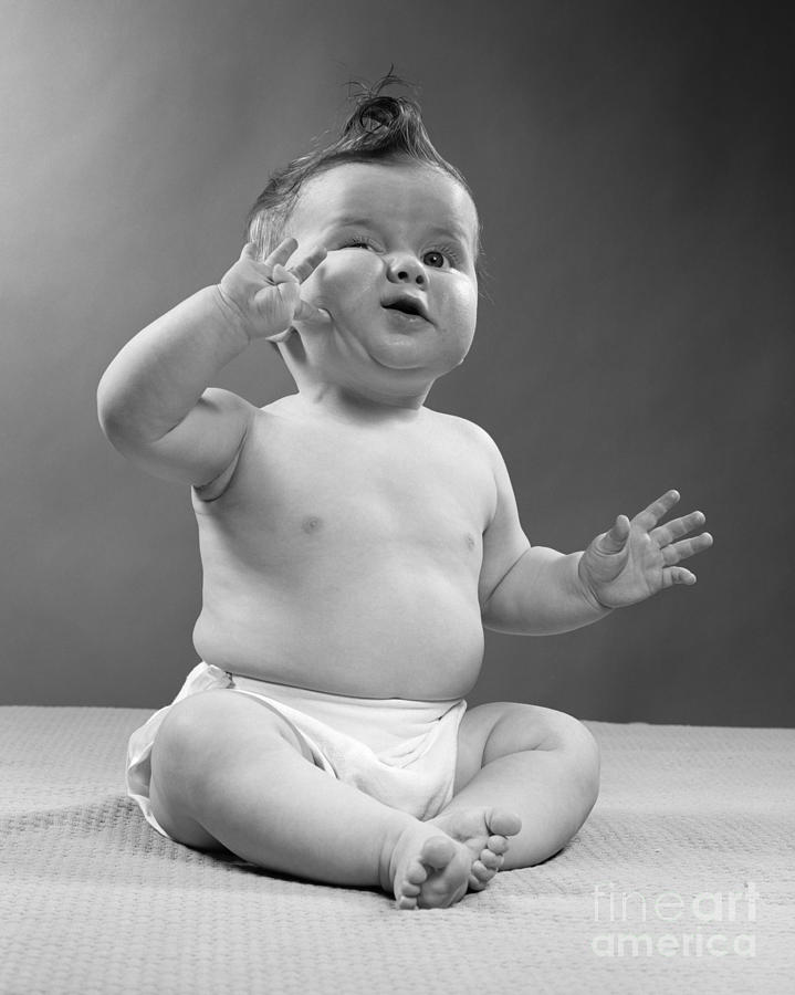 Baby With Odd Expression, 1950s Photograph by H. Armstrong Roberts/ClassicStock