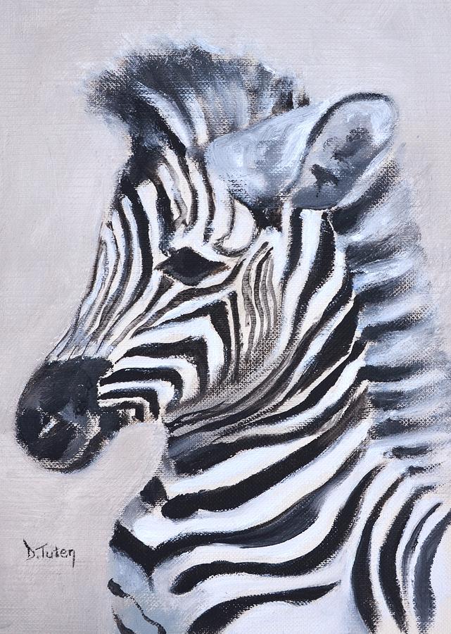 Baby Zebra Safari Animal Painting Painting by Donna Tuten - Fine Art America