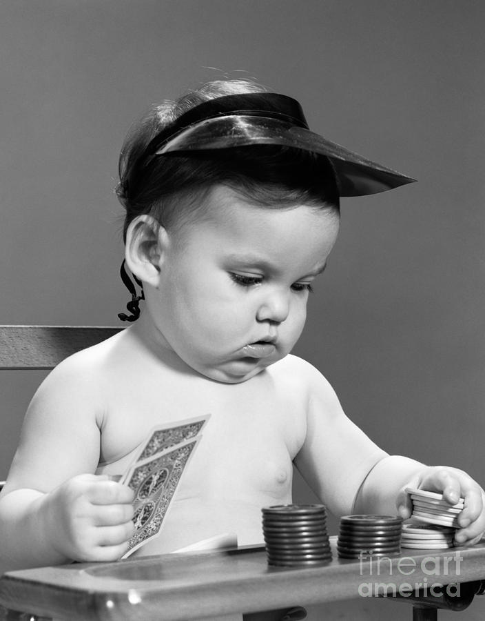 Babyirl Playing With Poker Chips Photograph by H. Armstrong Roberts/ClassicStock