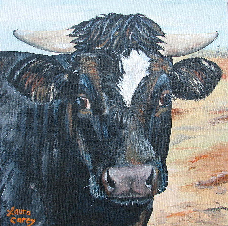Cow Painting - Babys Baby by Laura Carey