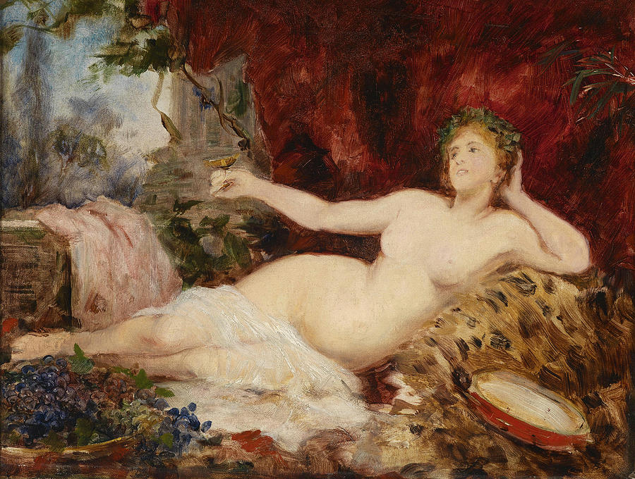 Nude Painting - Bacchanal by Hans Makart Ruhende
