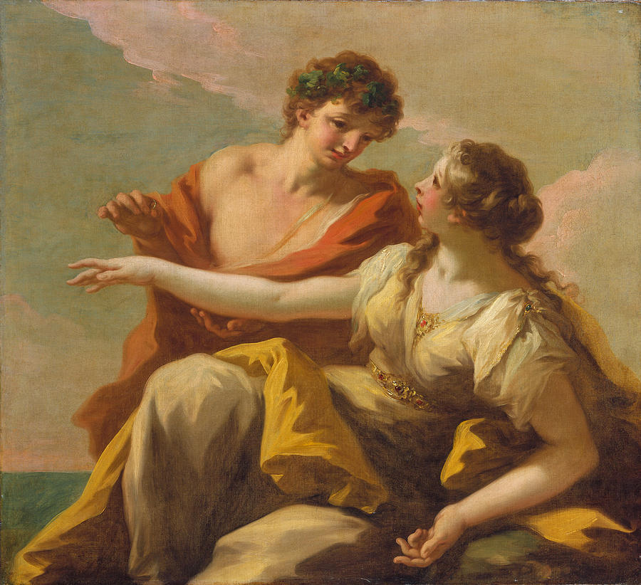 Bacchus and Ariadne Painting by Giovanni Antonio Pellegrini