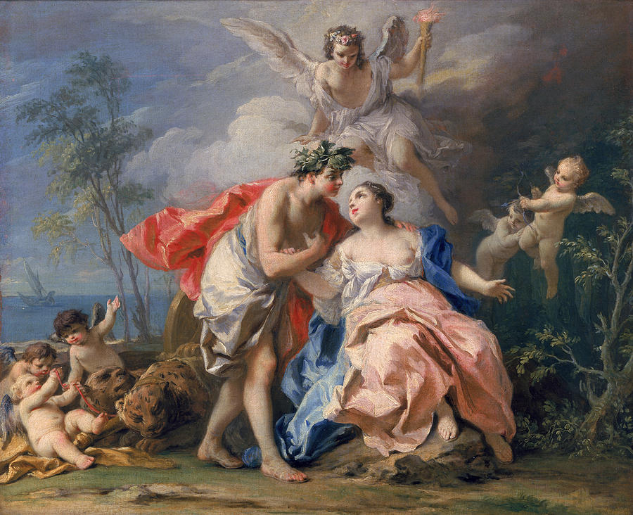 Greek Painting - Bacchus and Ariadne by Jacopo Amigoni