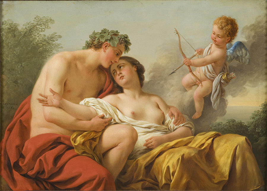 Bacchus and Ariadne Painting by Louis-Jean-Francois Lagrenee