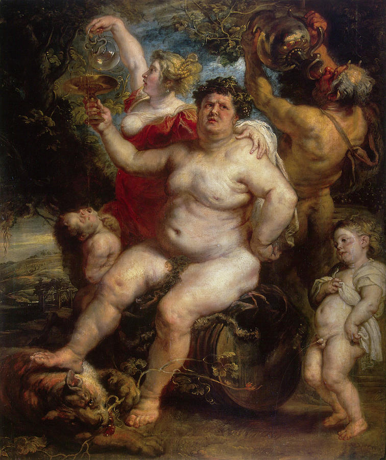 Greek Painting - Bacchus by Peter Paul Rubens