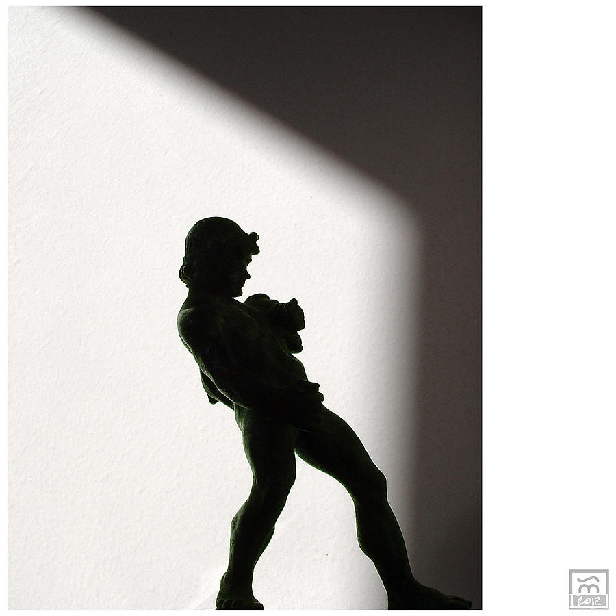 Bacchus Statuette Shadow Silhouette Photograph by Stan  Magnan