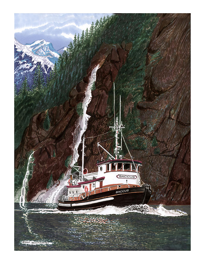 BACCUS Yacht Tug Painting by Jack Pumphrey