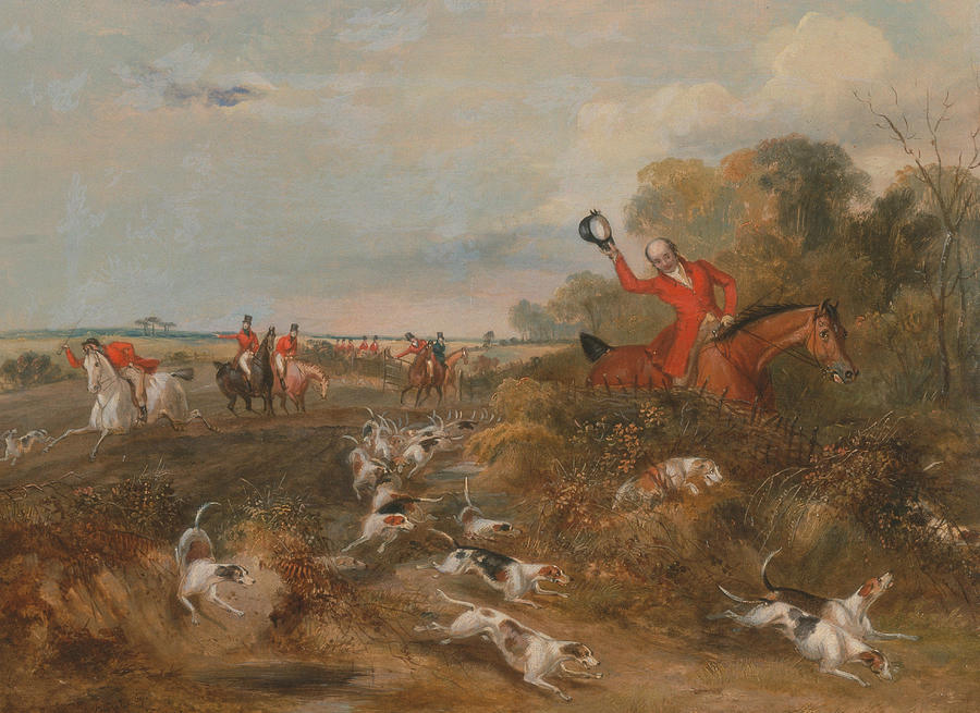 Bachelors Hall - Capping on Hounds  Painting by Francis Calcraft Turner