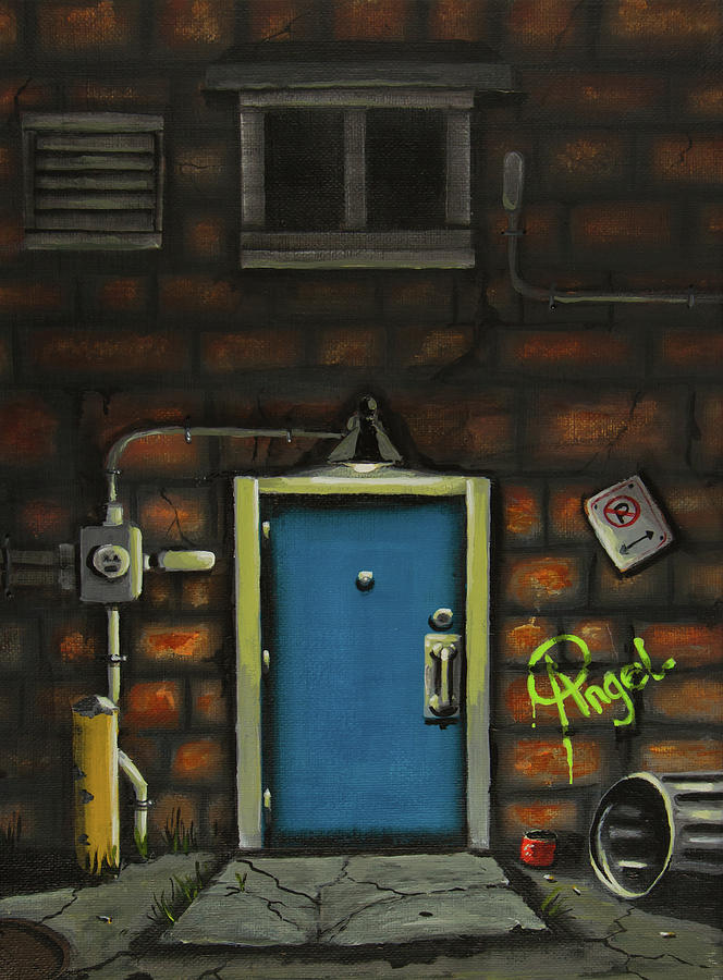 Chicago Painting - Back Alley Door by Angelo Pietrarca