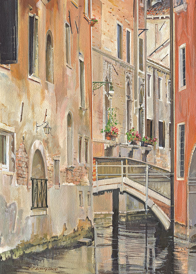 Back Canals of Venice Painting by P Anthony Visco