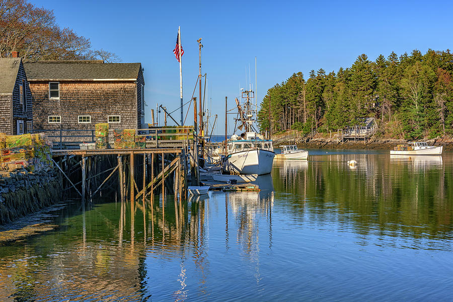 Boat Photograph - Back Cove in New Harbor by Rick Berk