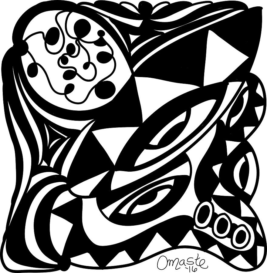 Back In Black and White 1 Modern Art by Omashte Drawing by Omaste Witkowski