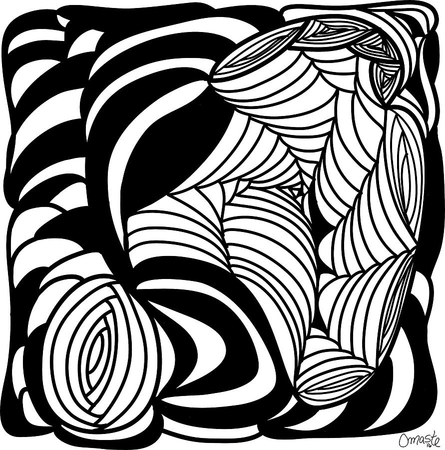  Back In Black and White 15 Modern Art by Omashte Drawing by Omaste Witkowski