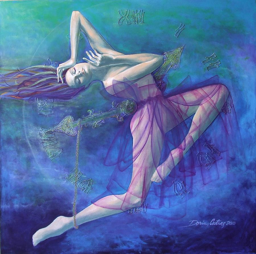 Fantasy Painting - Back in time by Dorina  Costras