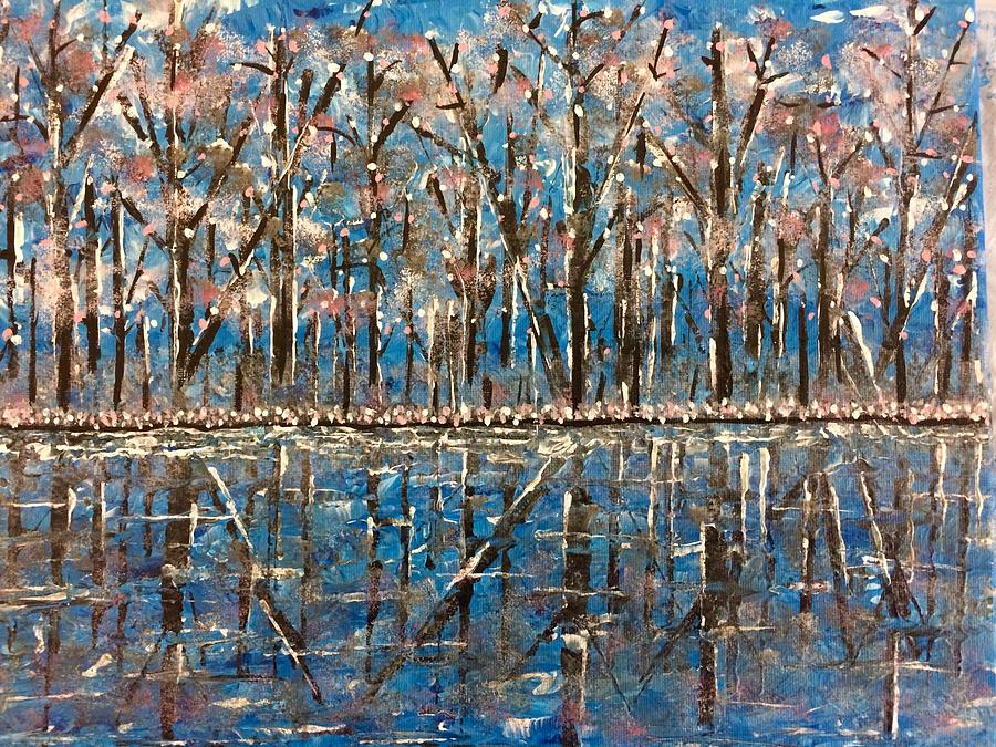 Winter Trees Painting by Lisa Williams