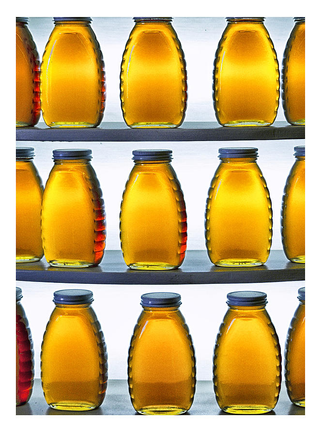 Back Lit honey jars Photograph by Gary Warnimont