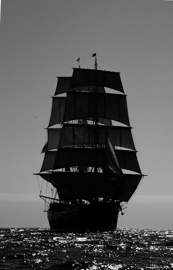 Back lit Tall Ship Photograph by David Shuler
