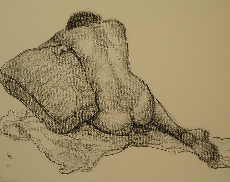 Back Nude 3 Drawing by Donelli  DiMaria