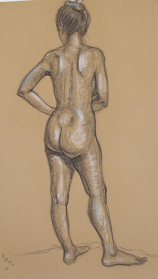 Back Nude 4 Drawing by Donelli  DiMaria
