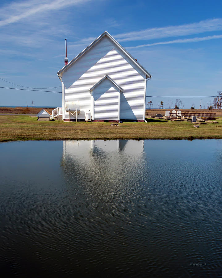 Back Of Church Reflection - Hoopers Island Photograph by Brian Wallace