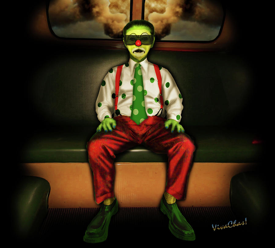 Back of the Bus Clown Photograph by Chas Sinklier