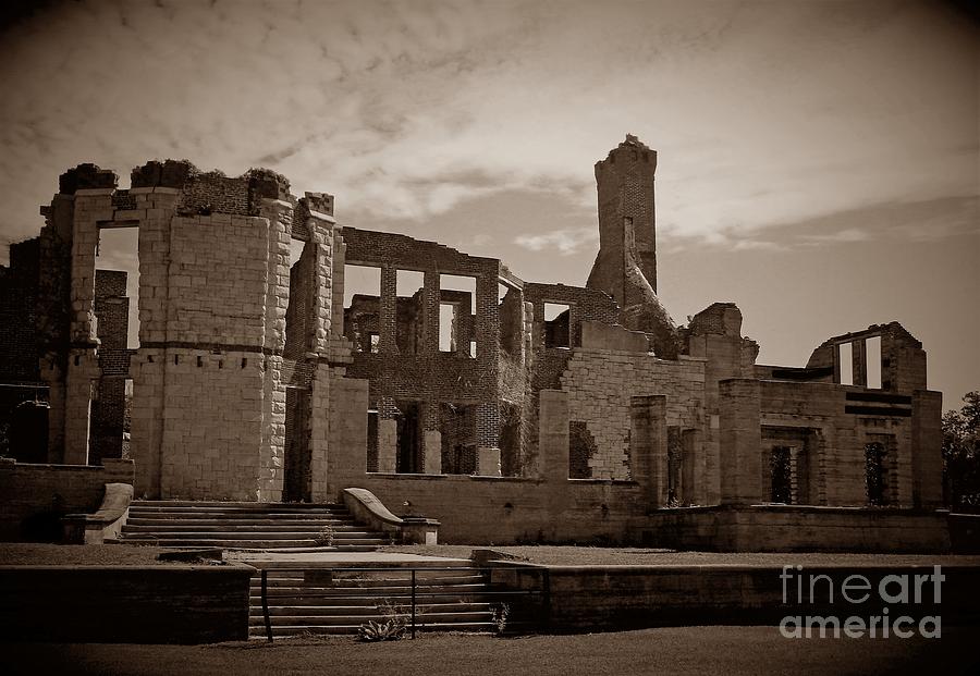 Back Of The Ruins In Sepia Photograph by D Hackett