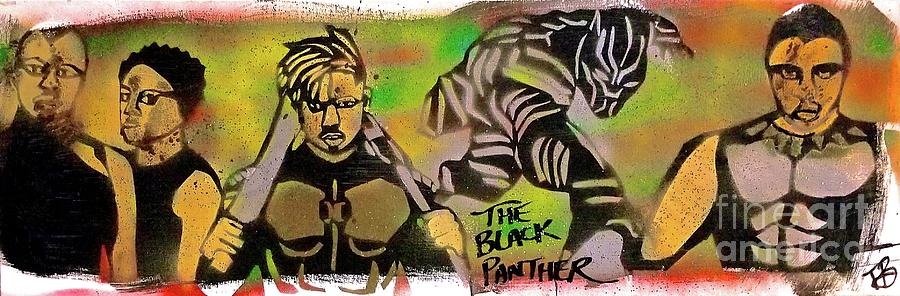 Back Panther Street Art #2 Painting by Tony B Conscious
