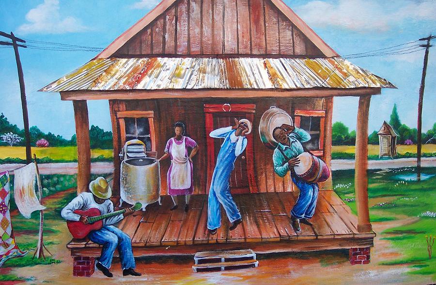Back Porch Jamming Painting by Arthur Covington