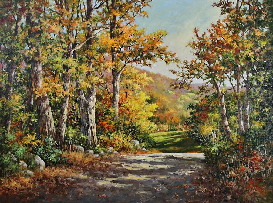Fall Painting - Back Road by Gary Shepard