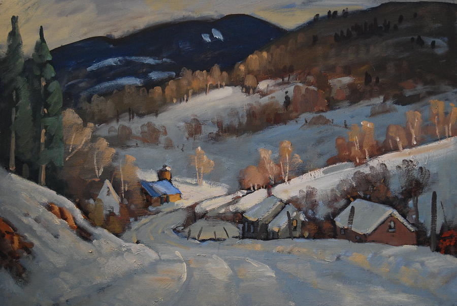 Back Road Vermont Painting by Len Stomski
