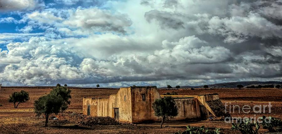 Castle Photograph - Back Roads of Morocco Home Beautiful Rain Clouds  by Chuck Kuhn