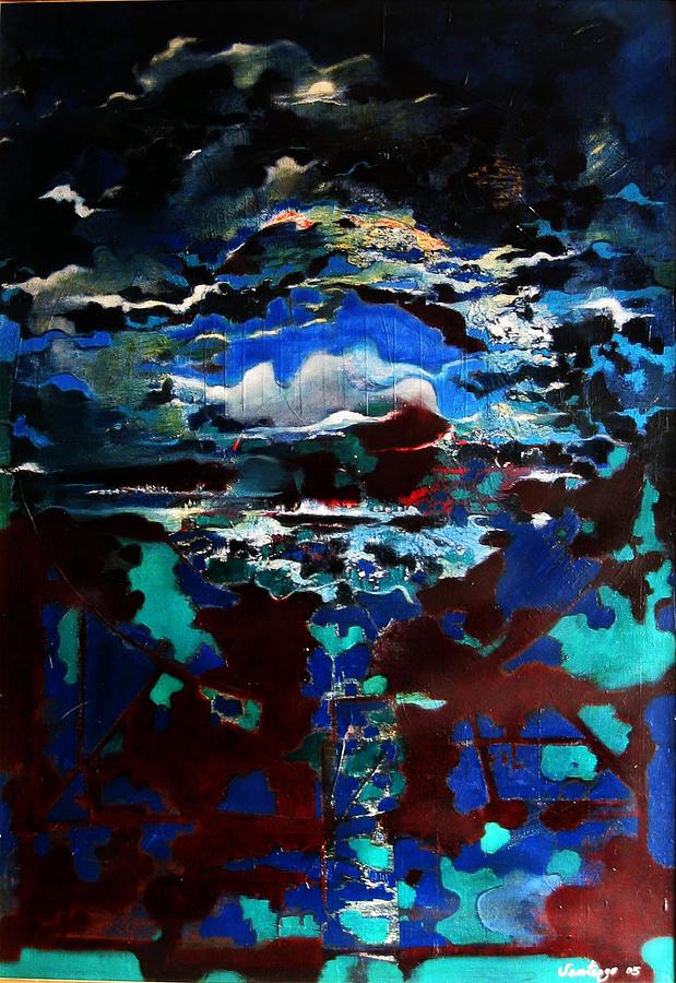 Back to blue planet Painting by Adalardo Nunciato  Santiago