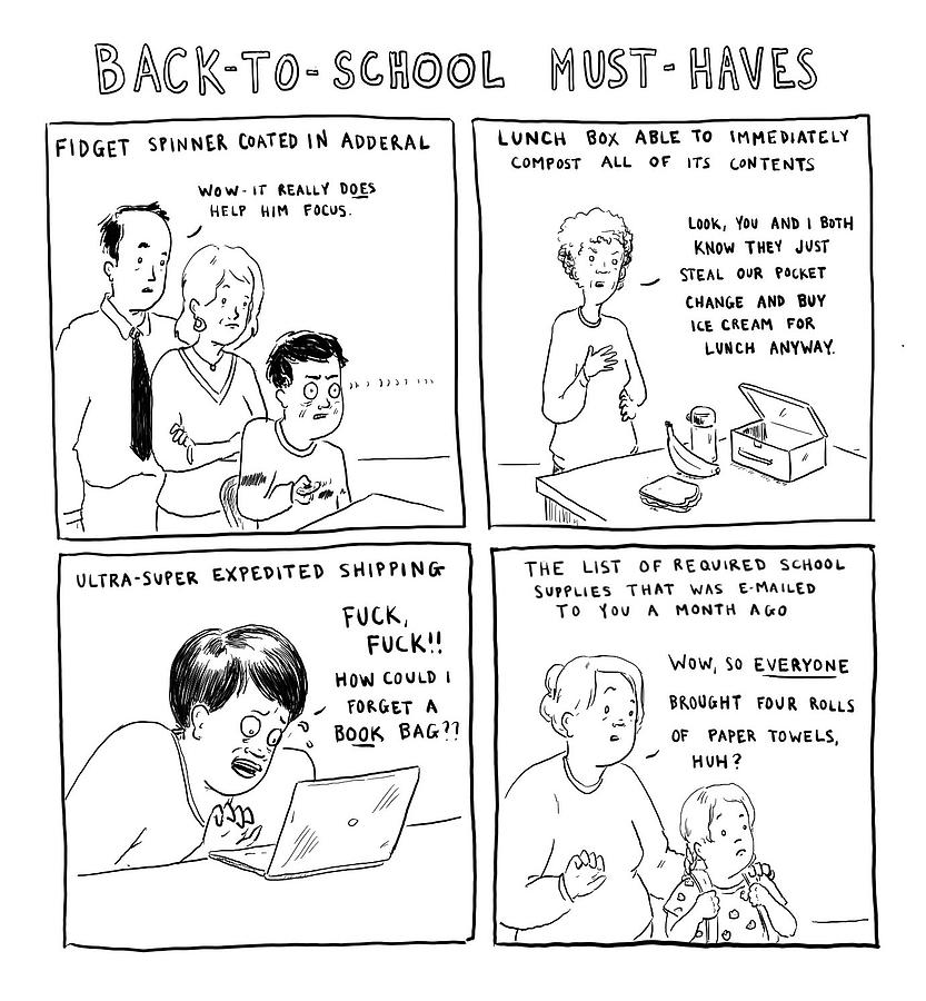 Back-to-School Must-Haves Drawing by Emily Flake