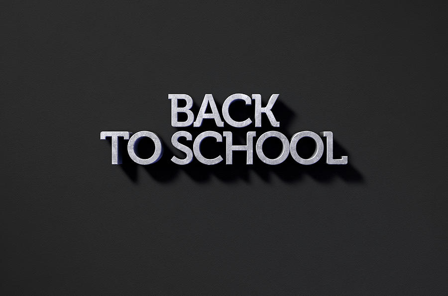 Holiday Digital Art - Back To School Text On Black by Allan Swart
