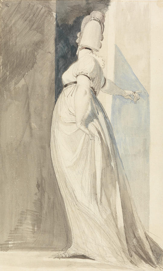 Back View of a Standing Female Called Mrs. Fuseli Painting by Henry Fuseli