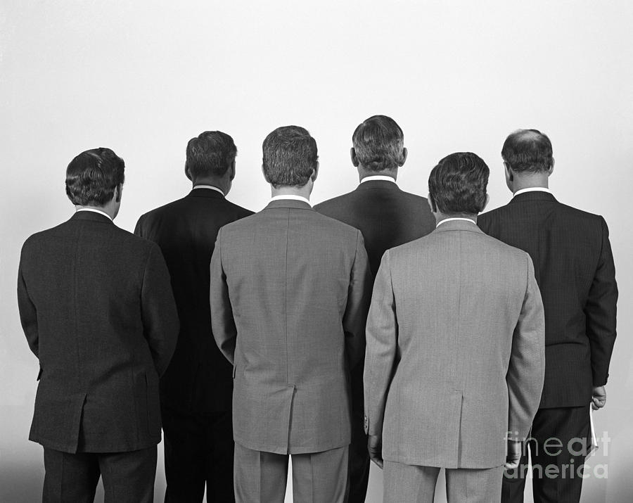 Back-view Of Six Business Men, C.1960s Photograph by H. Armstrong Roberts/ClassicStock