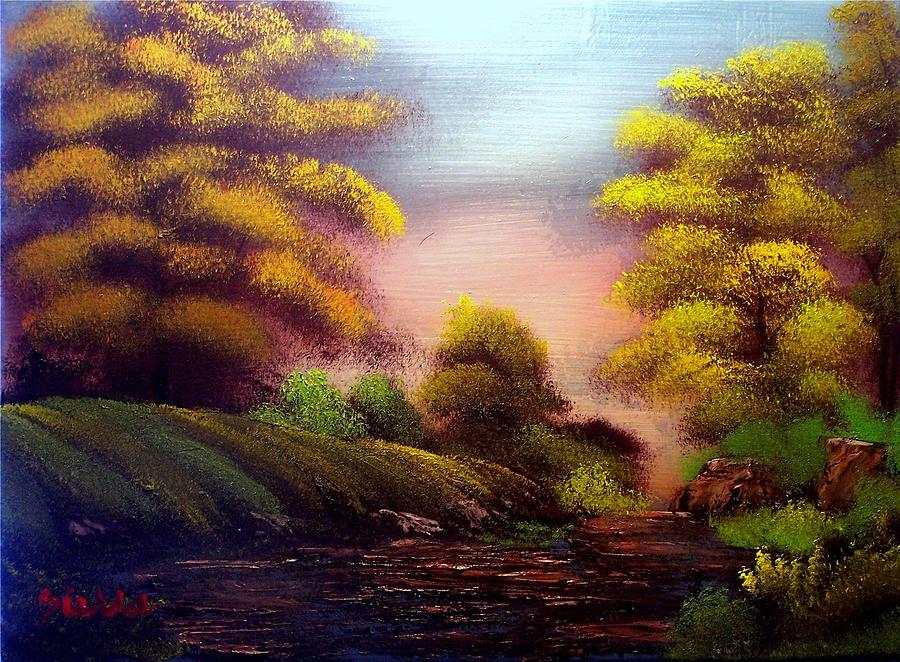 Back Woods River Path Painting by Dina Sierra - Fine Art America