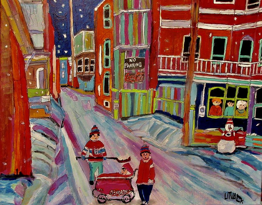 Backlanes of Westmount Painting by Michael Litvack