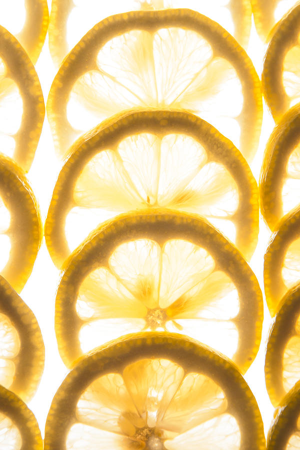 Backlit Lemon Slices. Photograph by John Paul Cullen