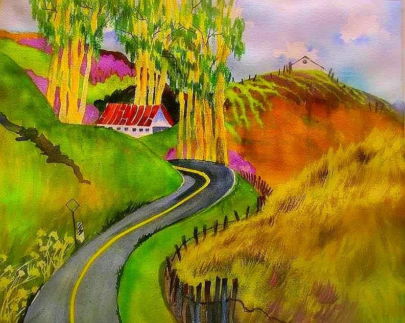 Backroads Sonoma County  Painting by Esther Woods