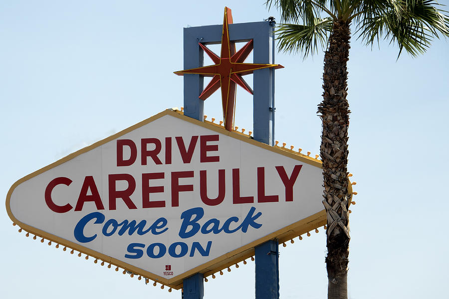 Las Vegas Photograph - Backside of Welcome To Las Vegas sign - Las Vegas Nevada by Jon Berghoff