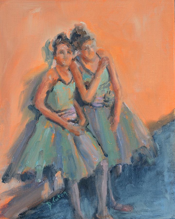 Backstage Ballerinas Painting by Donna Tuten